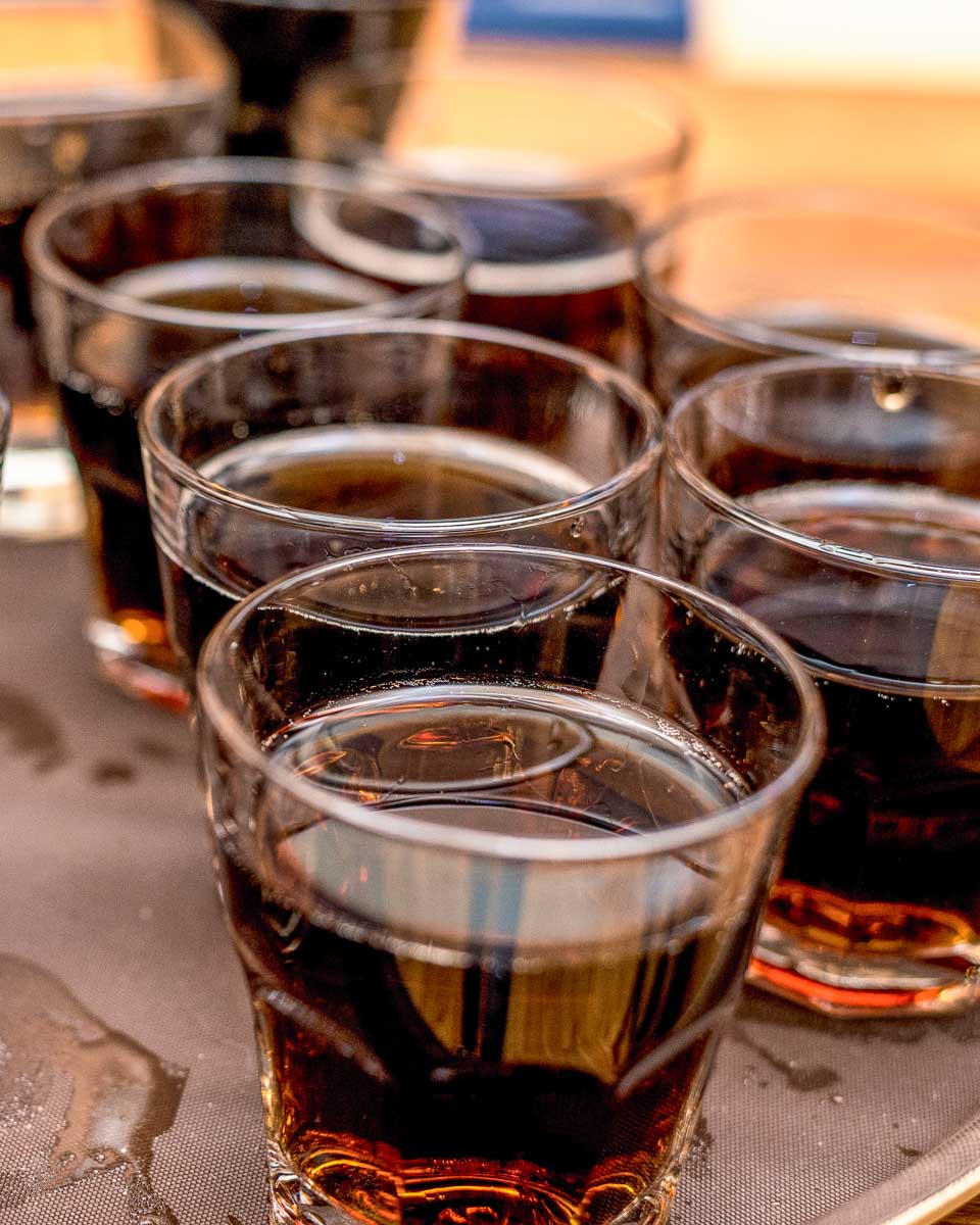 Drinks served on a food tour in Lisbon Portugal