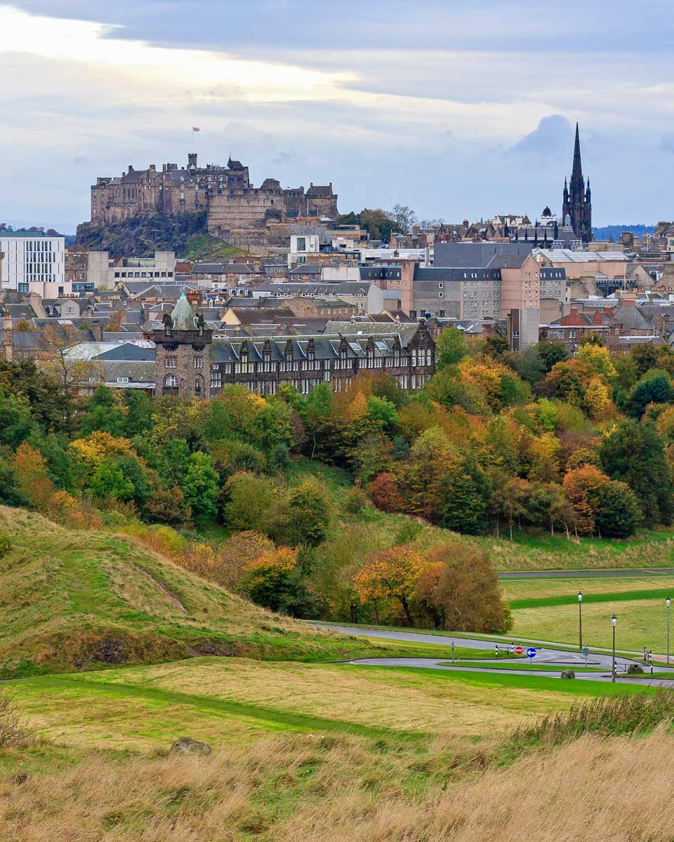 Edinburgh-Castle-and-Town-seen-from-the-foot-of-Arthurs-seat-Edinburgh-Scotland