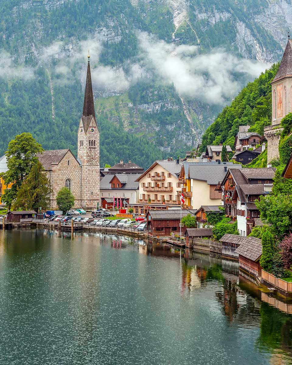 Hallstatt village in Alps of Austria near Vienna