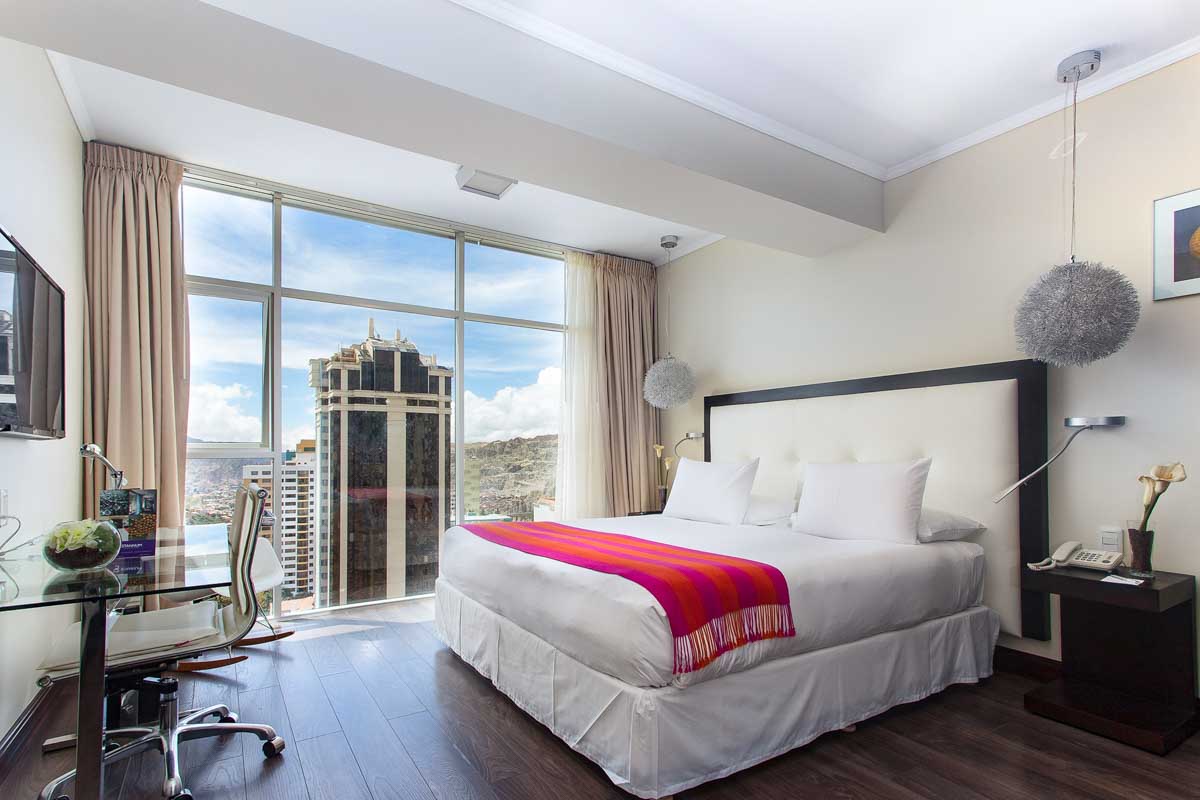 Hotel room with a city view at Stannum Boutique Hotel & Spa in La Paz