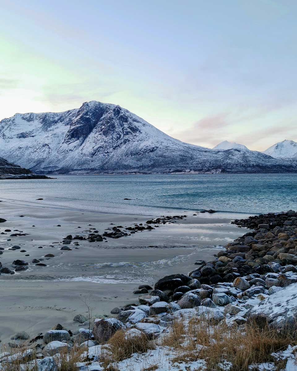 Landscape of Kvaløya near Tromso Norway