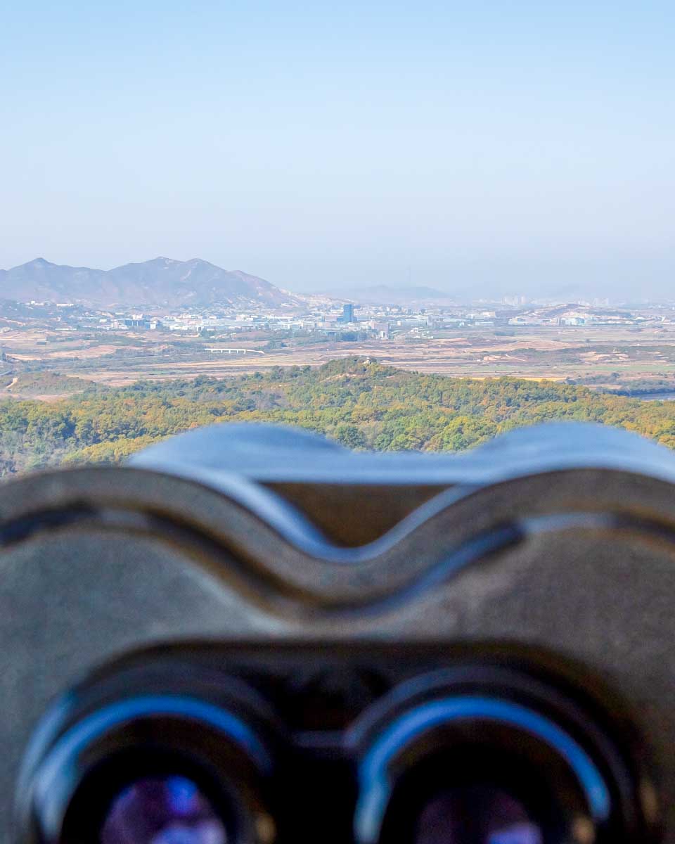 Looking into North Korea at the DMZ near Seoul South Korea