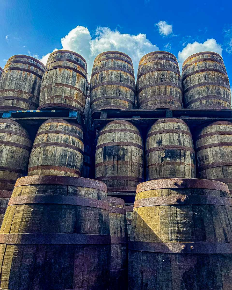Mount Gay Rum Barbados rum barrels on a rum tour in Barbados
