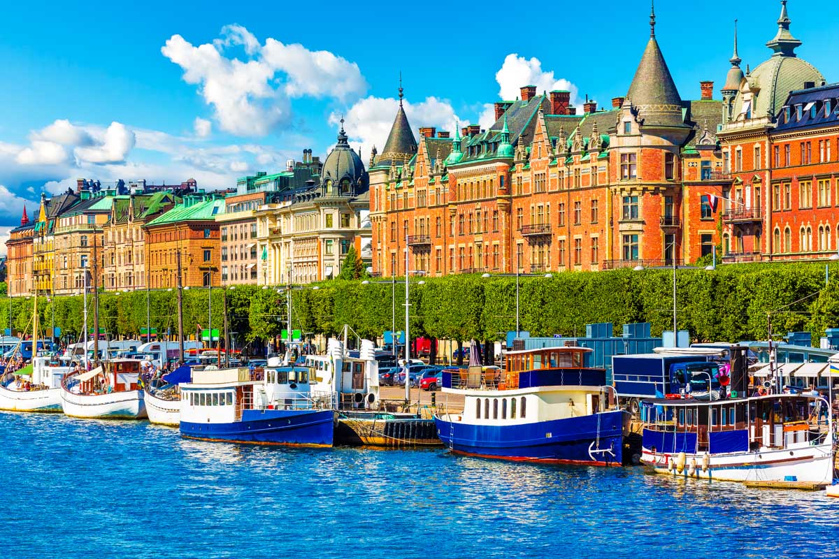 Old Town in the summer Stockholm Sweden