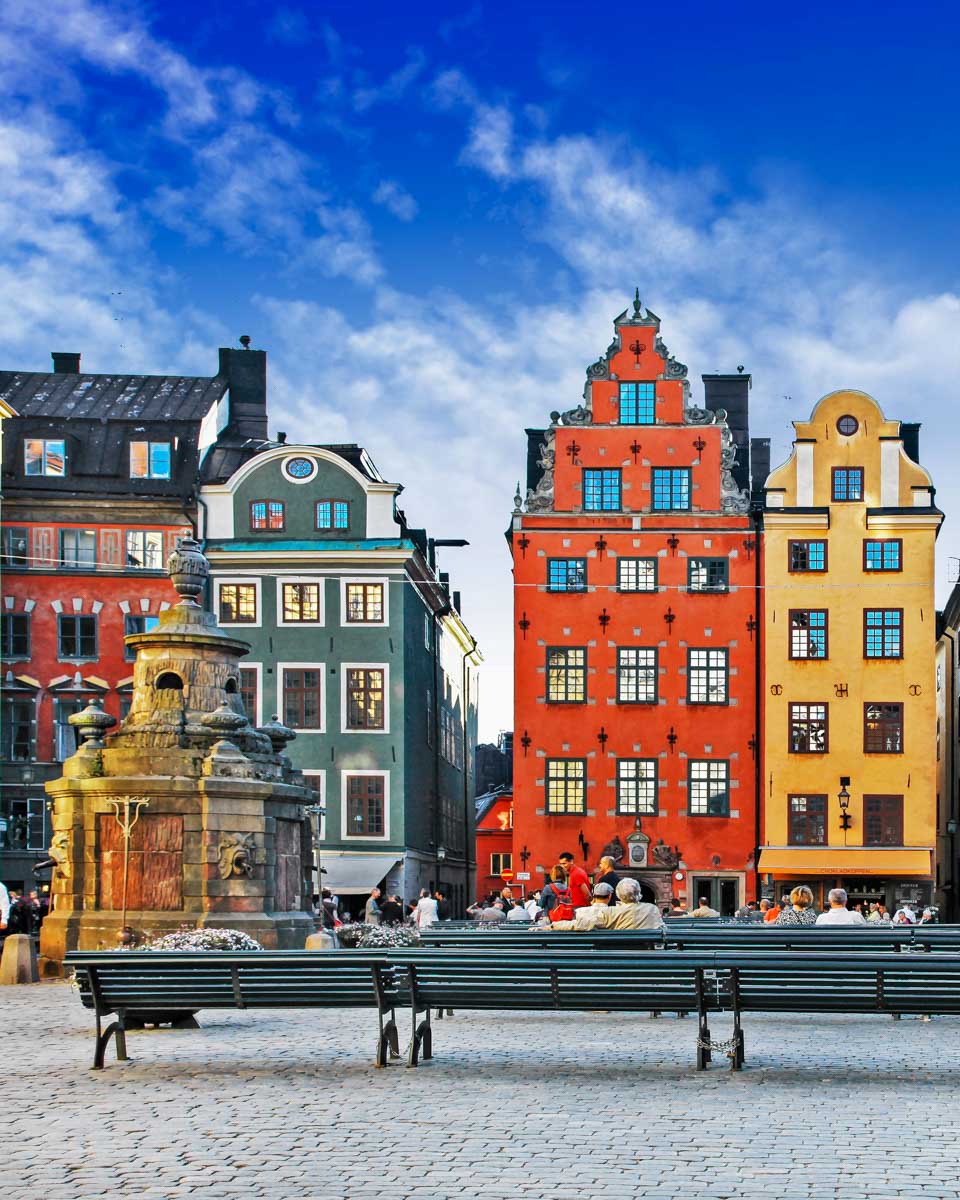 Old Town with people in Stockholm Sweden