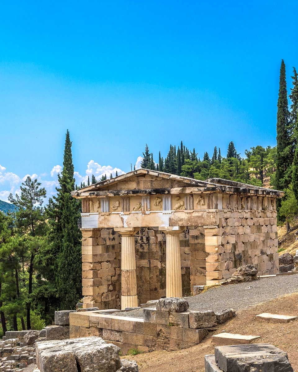 Ruins in Delphi on a tour from Athens Greece