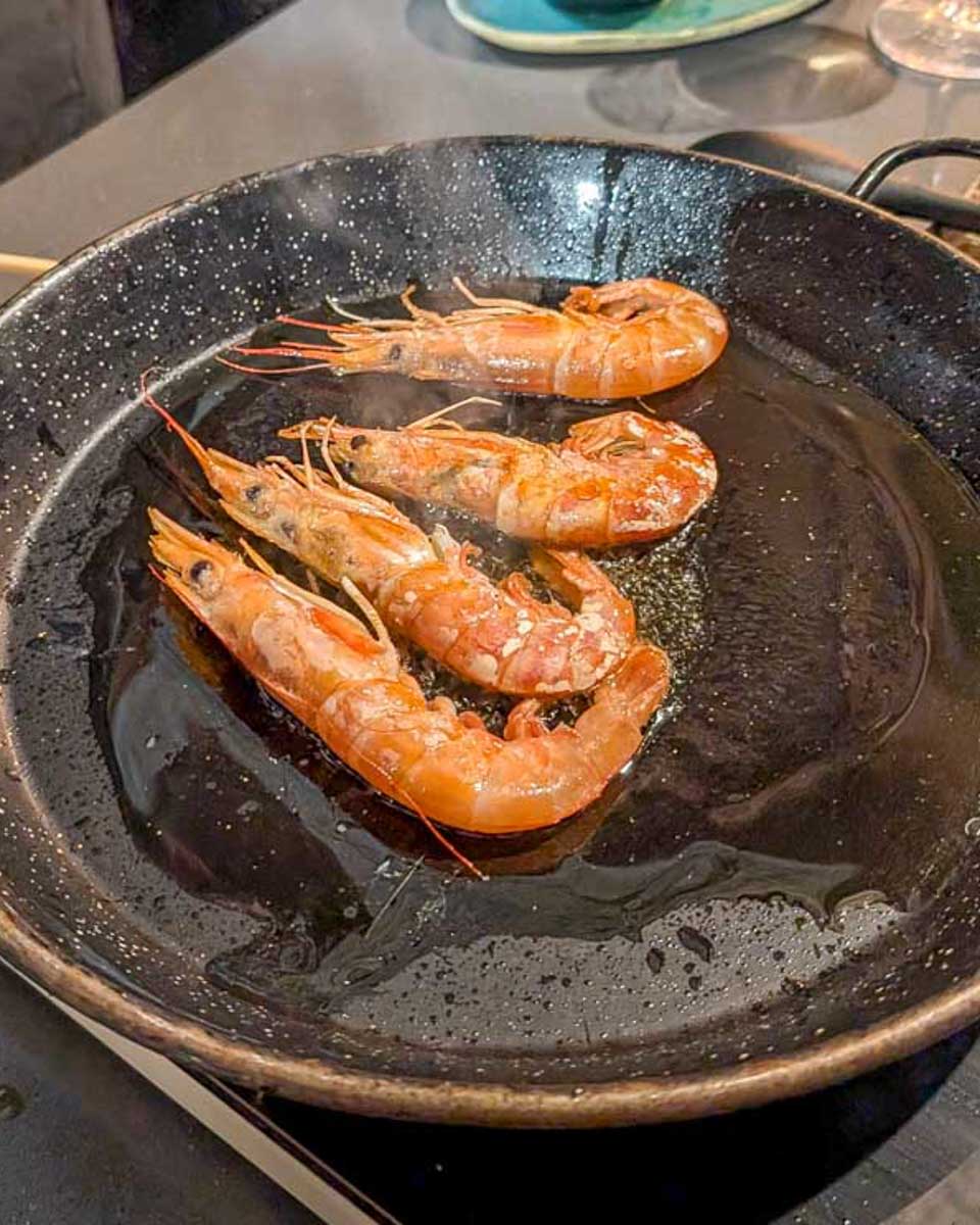 Shrimp-in-a-pan-during-a-cooking class in New Orleans Louisiana