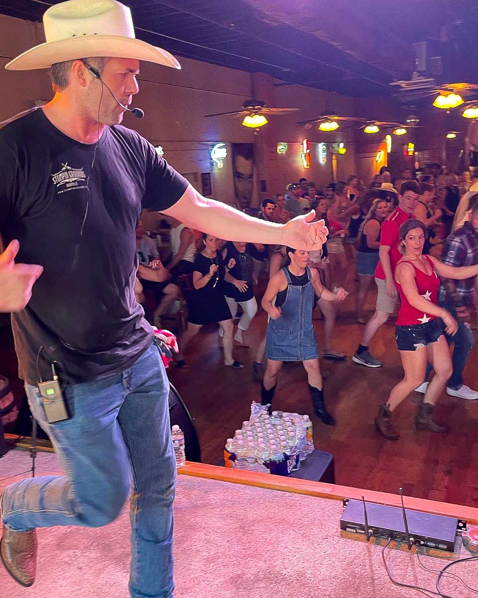 Stompin' Grounds man teaches line dancing class in Nashville Tennessee United States