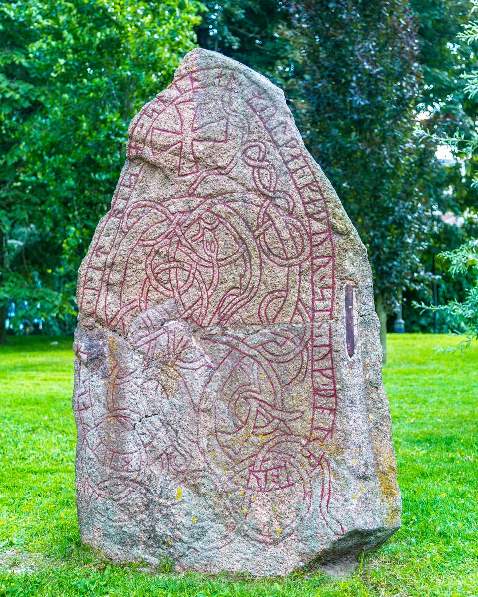Stone with runic inscriptions, Uppsala, Sweden on a tour from Stockholm