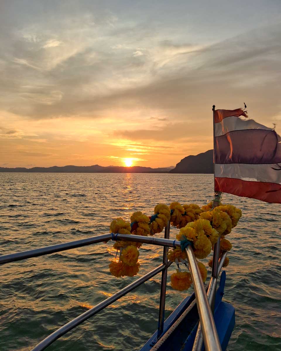 Sunset on a kayak tour from Phuket Thailand