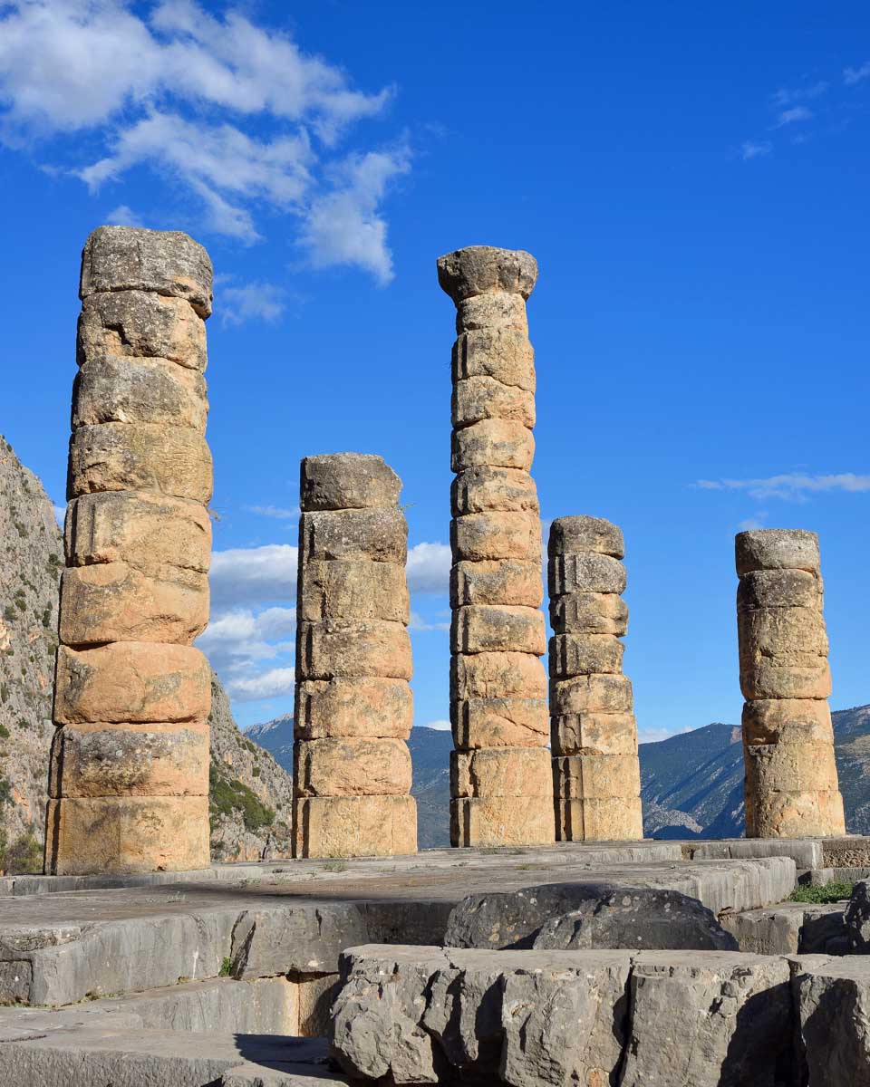 Temple of Apollo in Delphi on a tour from Athens Greece