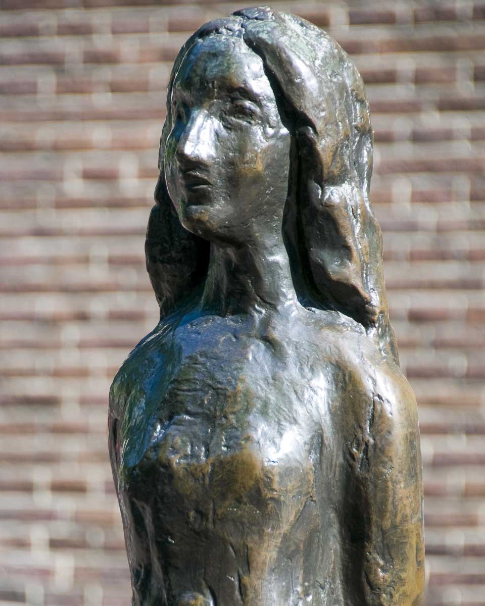 The Anne Frank Statue in Amsterdam Netherlands