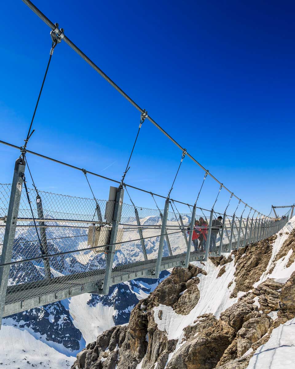 The Mount Titlis suspension walk bridge on a tour from Zurich Switzerland