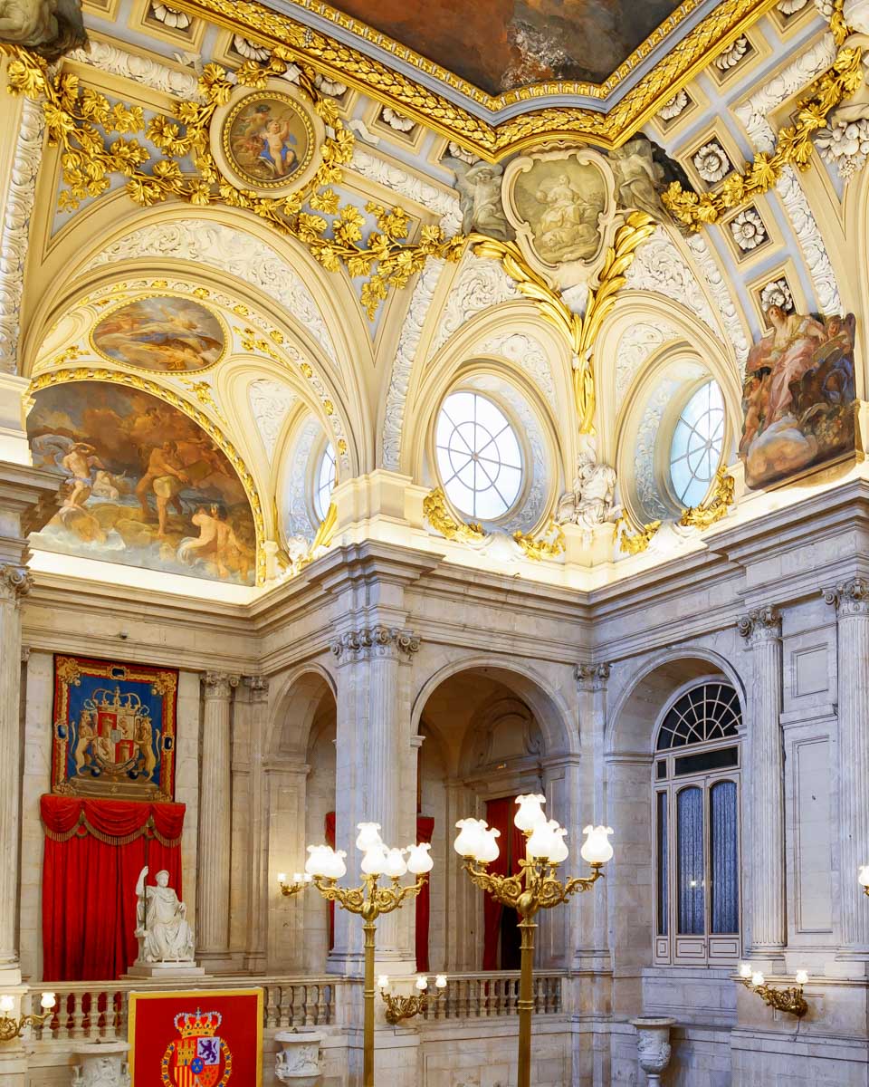 The interior of the Royal Palace in Madrid Spain