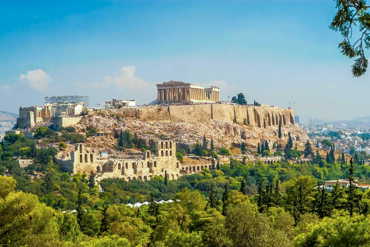 View of Acropolis in Athens Greece