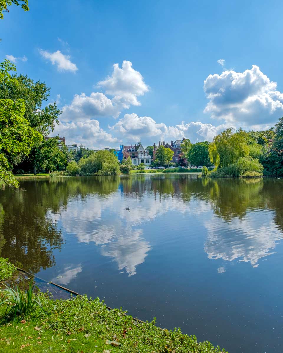 Vondelpark a lake in the park Amsterdam Netherlands