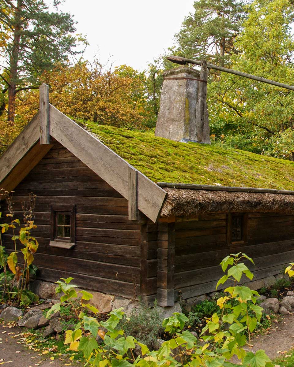 Wooden homes and cottages at the Skansesn Museum in Stockholm Sweden (2)