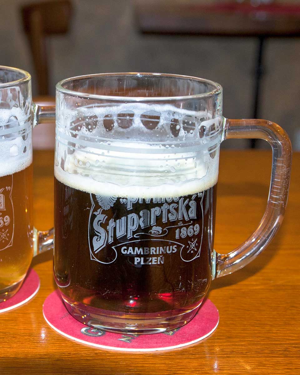 beer on a tour in Prague Czech Republic