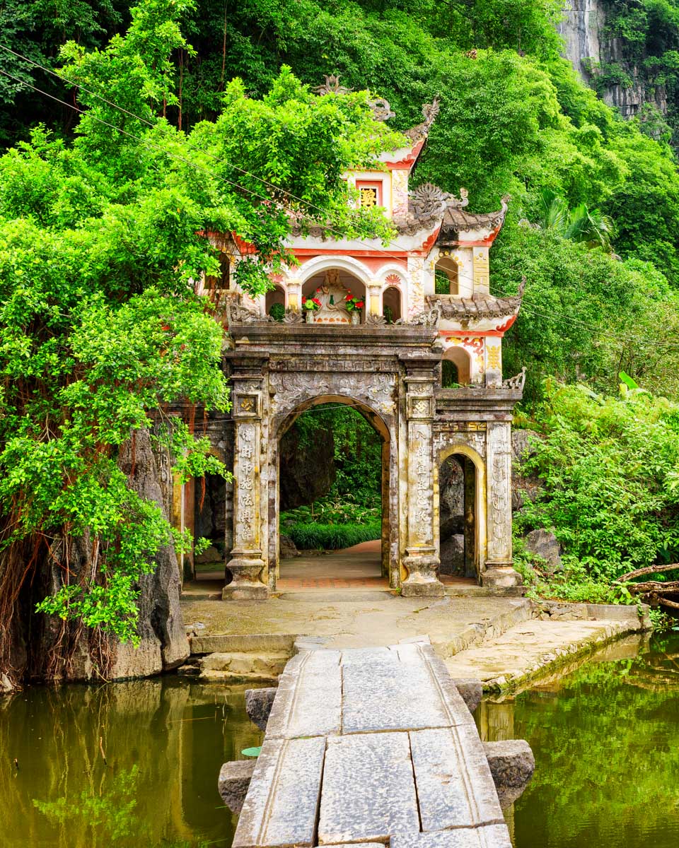 bich dong pagoda in Ninh Binh province from Hanoi Vietnam