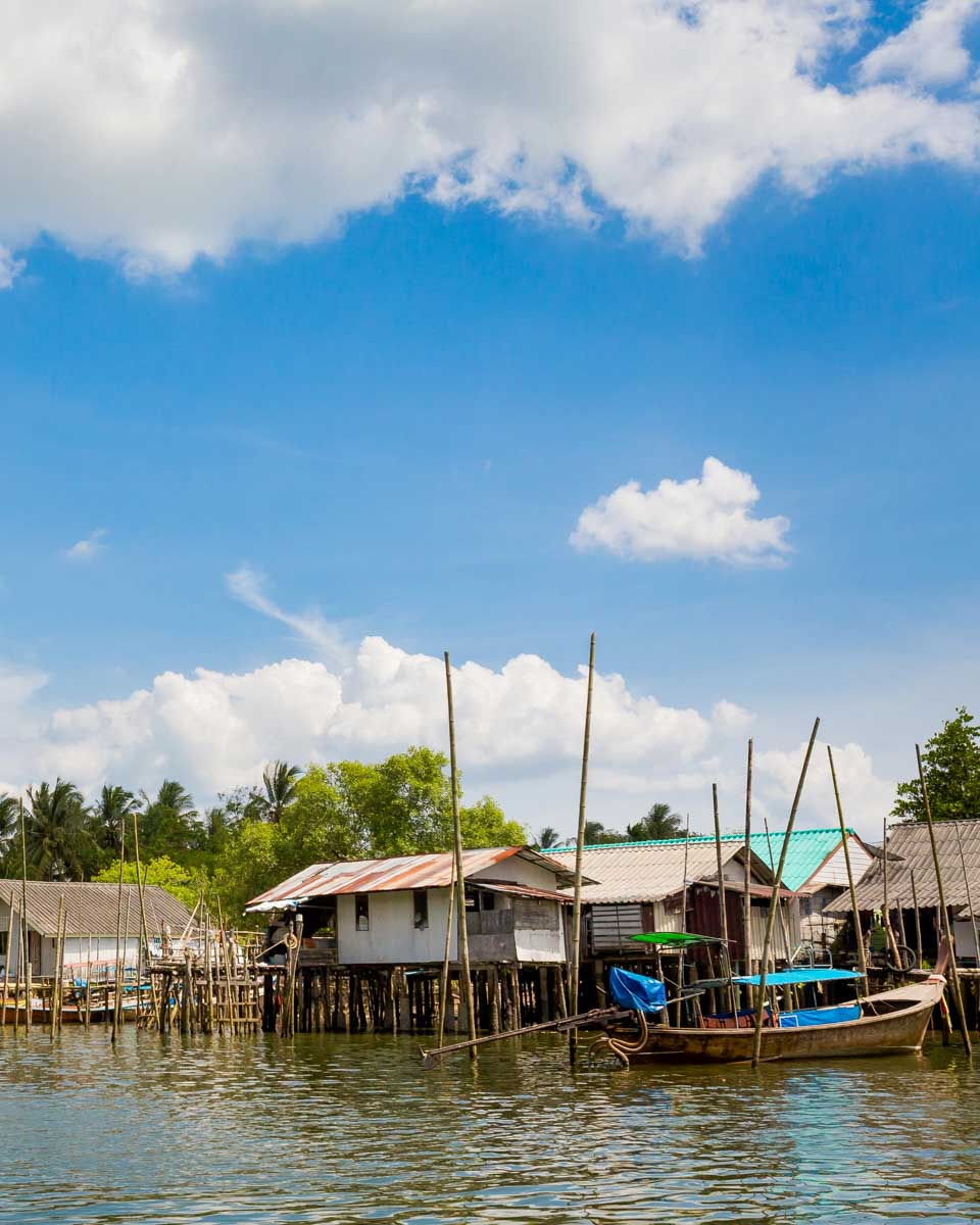 A fishing village on Koh Klang Island on a tour from Krabi Thailand