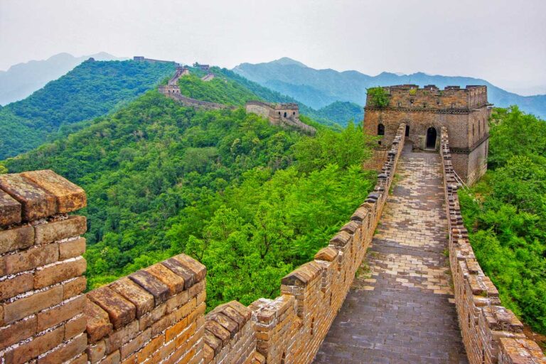 A section of the great wall of china on a tour from Beijing China