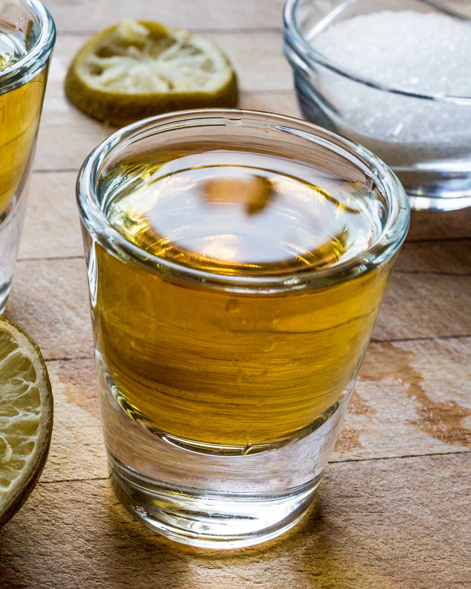A shot of mezcal on a taco tour in Mexico City Mexico