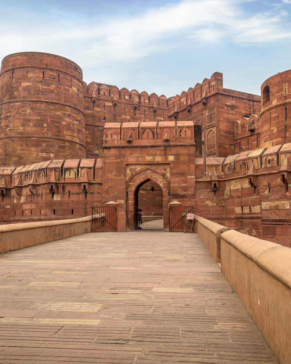 Agra Fort seen on a tour from New Delhi India
