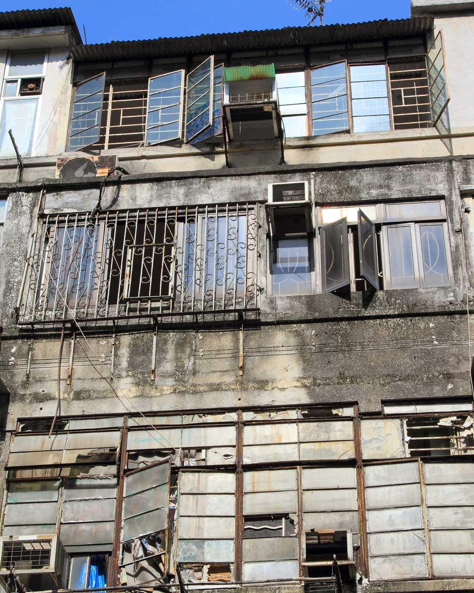 An apartment seen in Kowloon on a tour in Hong Kong