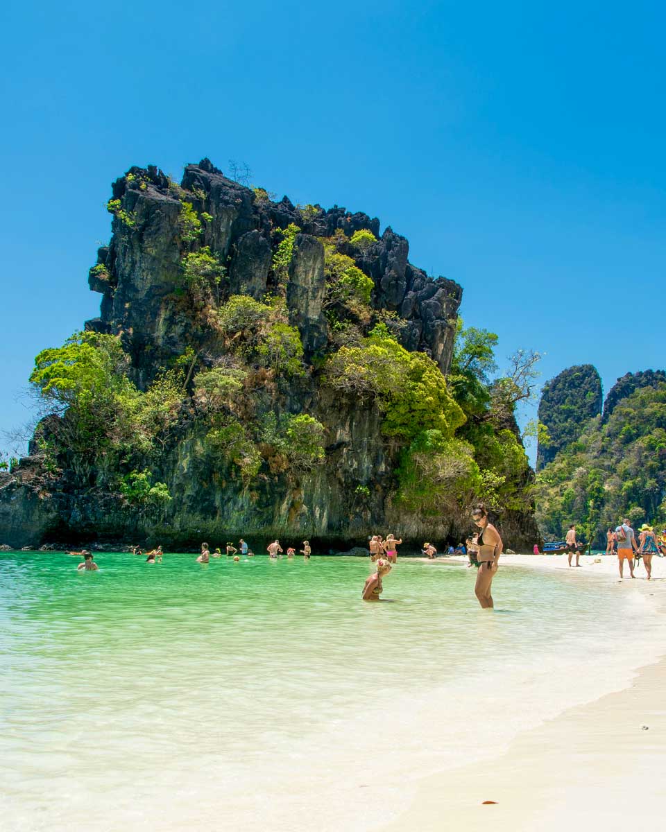 Beach on Koh Hong Island seen on a tour fom Krabi Thailand