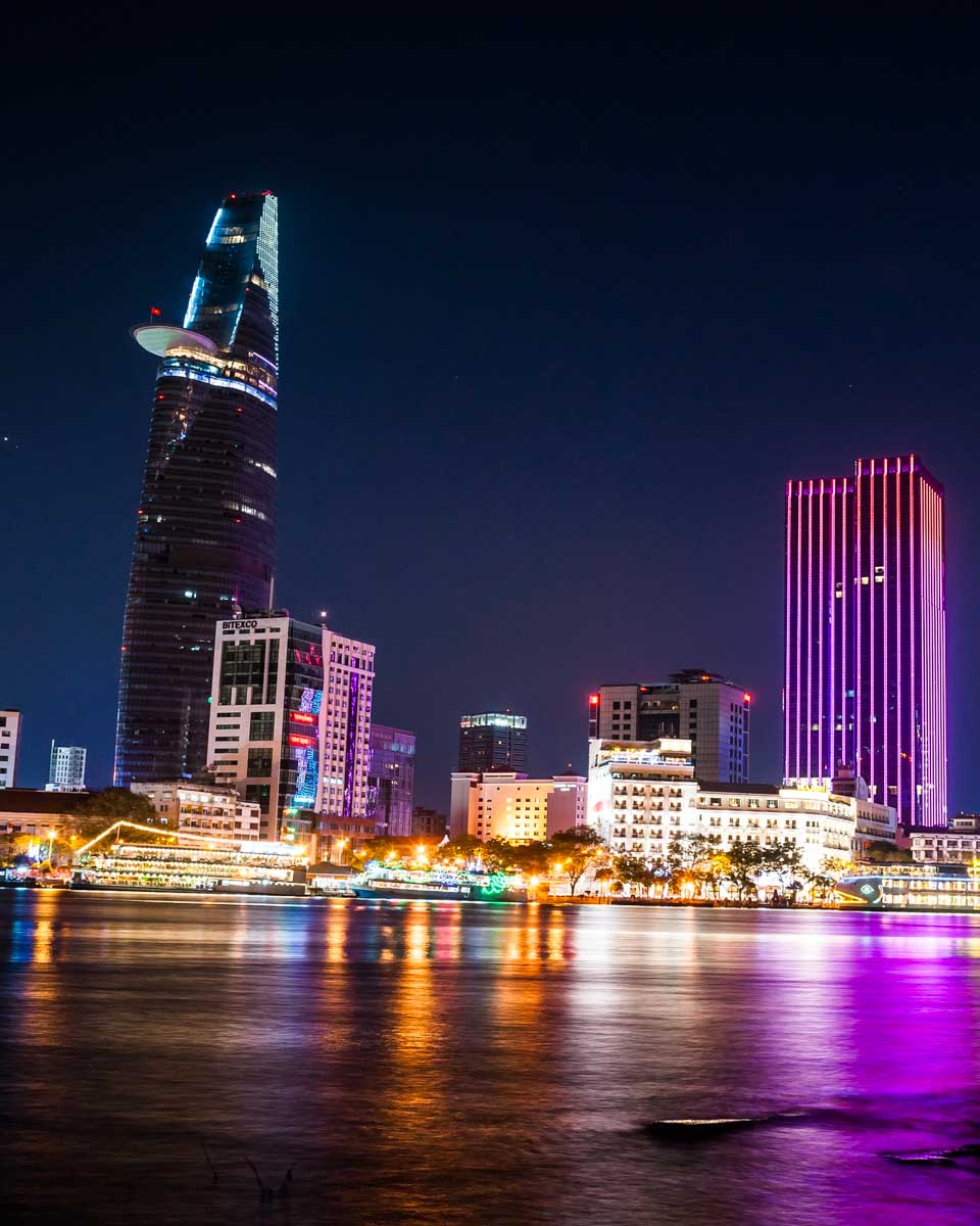 Cityscape of Ho Chi Minh at night