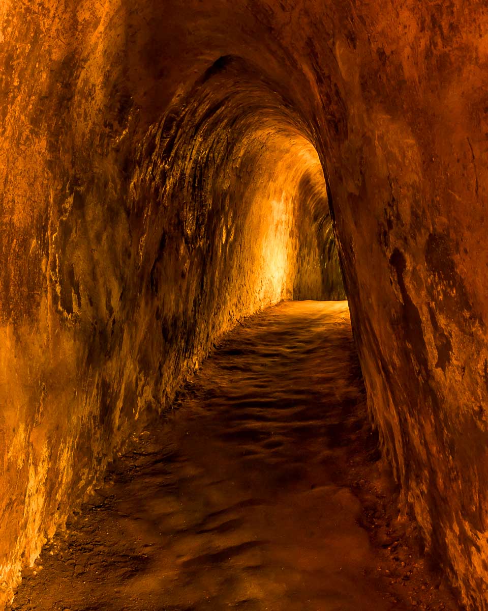 Cu Chi Tunnels inside on a tour from Ho Chi Minh Saigon Vietnam