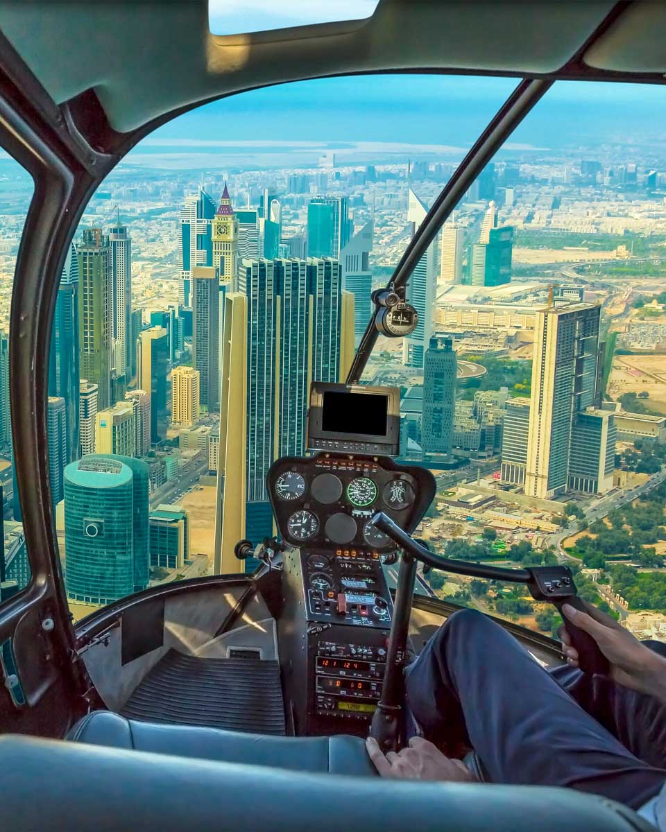 Downton Dubai seen on a helicopter tour in Dubai