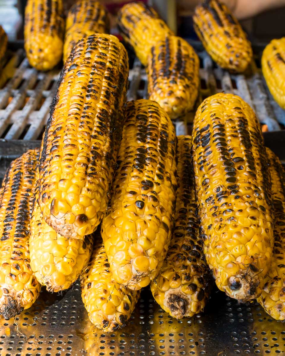 Elote seen on a vegan vegitarian food tour in Mexico City Mexico