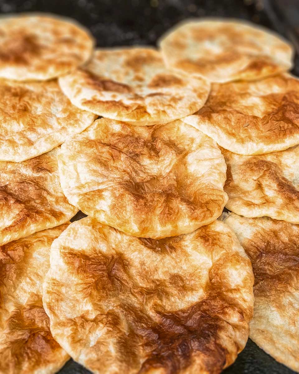 Flatbread seen on a food tour in Cairo Egypt