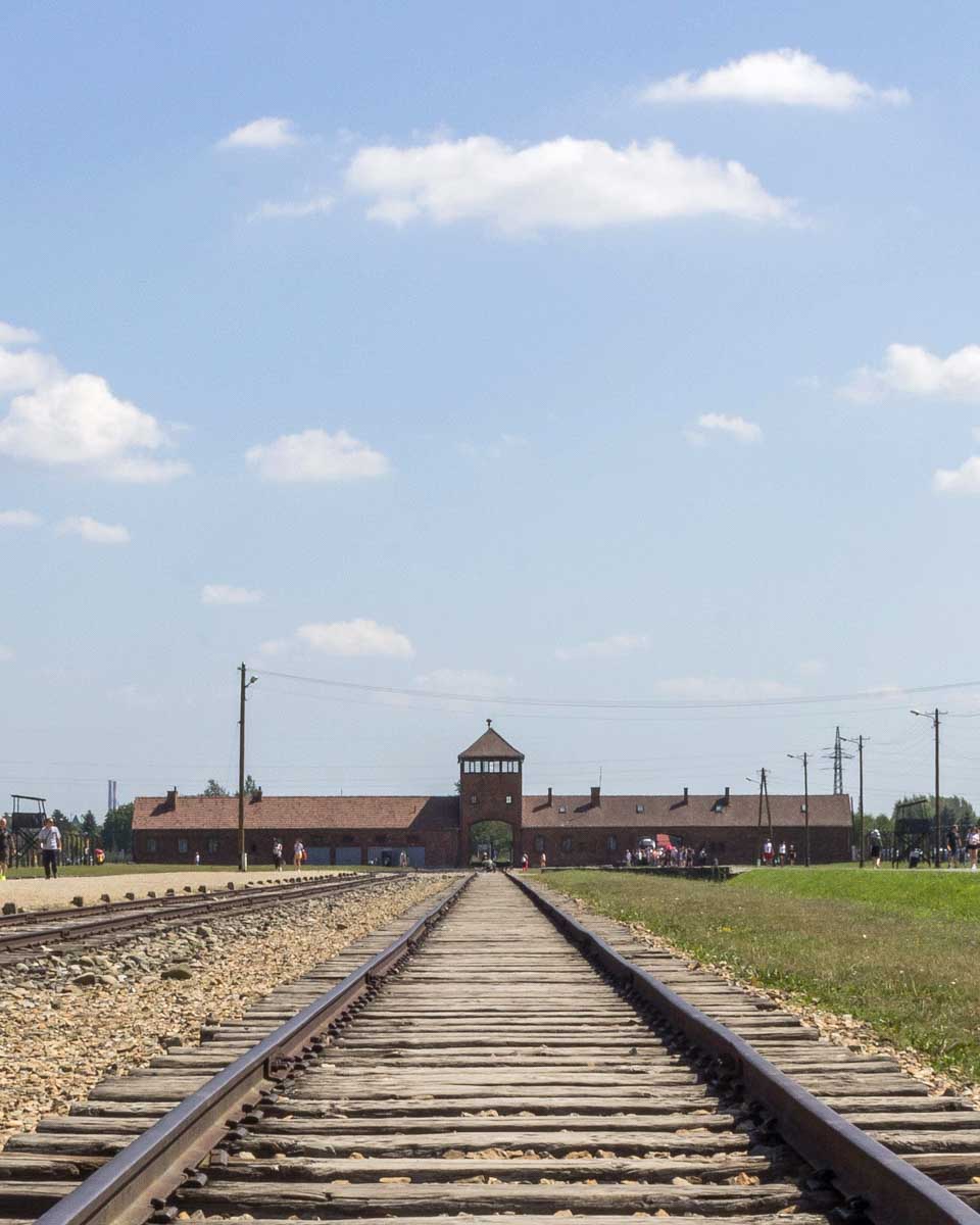 Gate of Death at Auschwitz on a tour from Krakow Poland