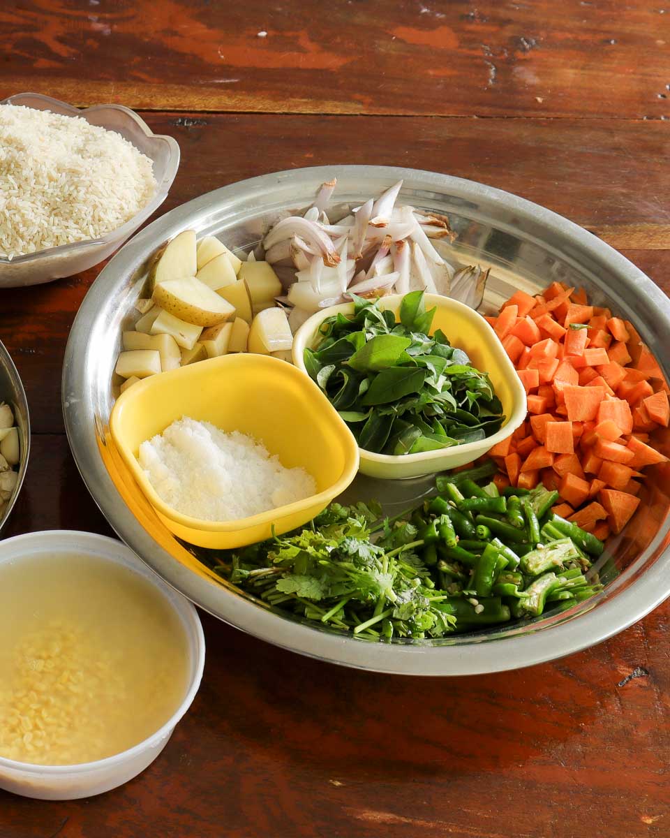 Ingredients used in a cooking class on a food tour in Krabi Thailand