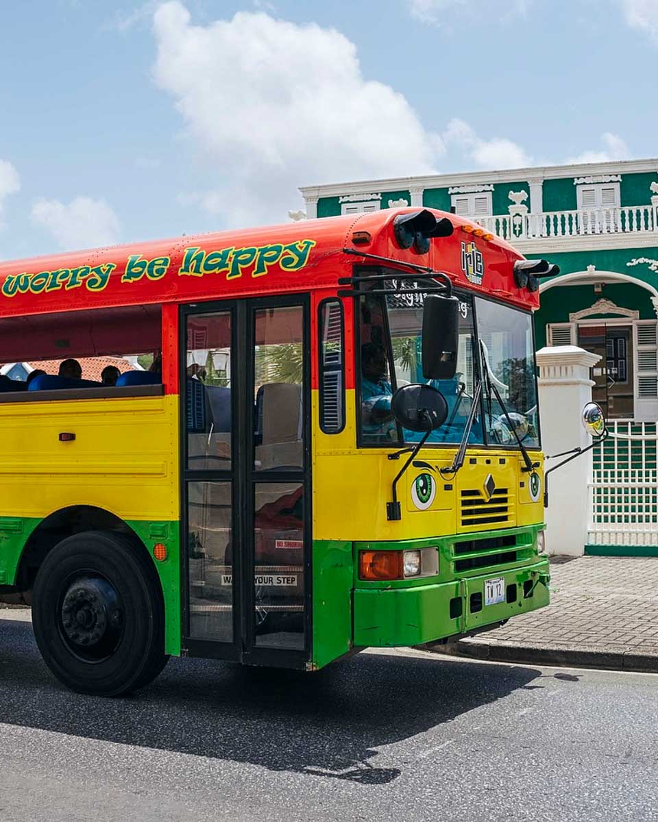 Irie Tours tour bus in Curacao