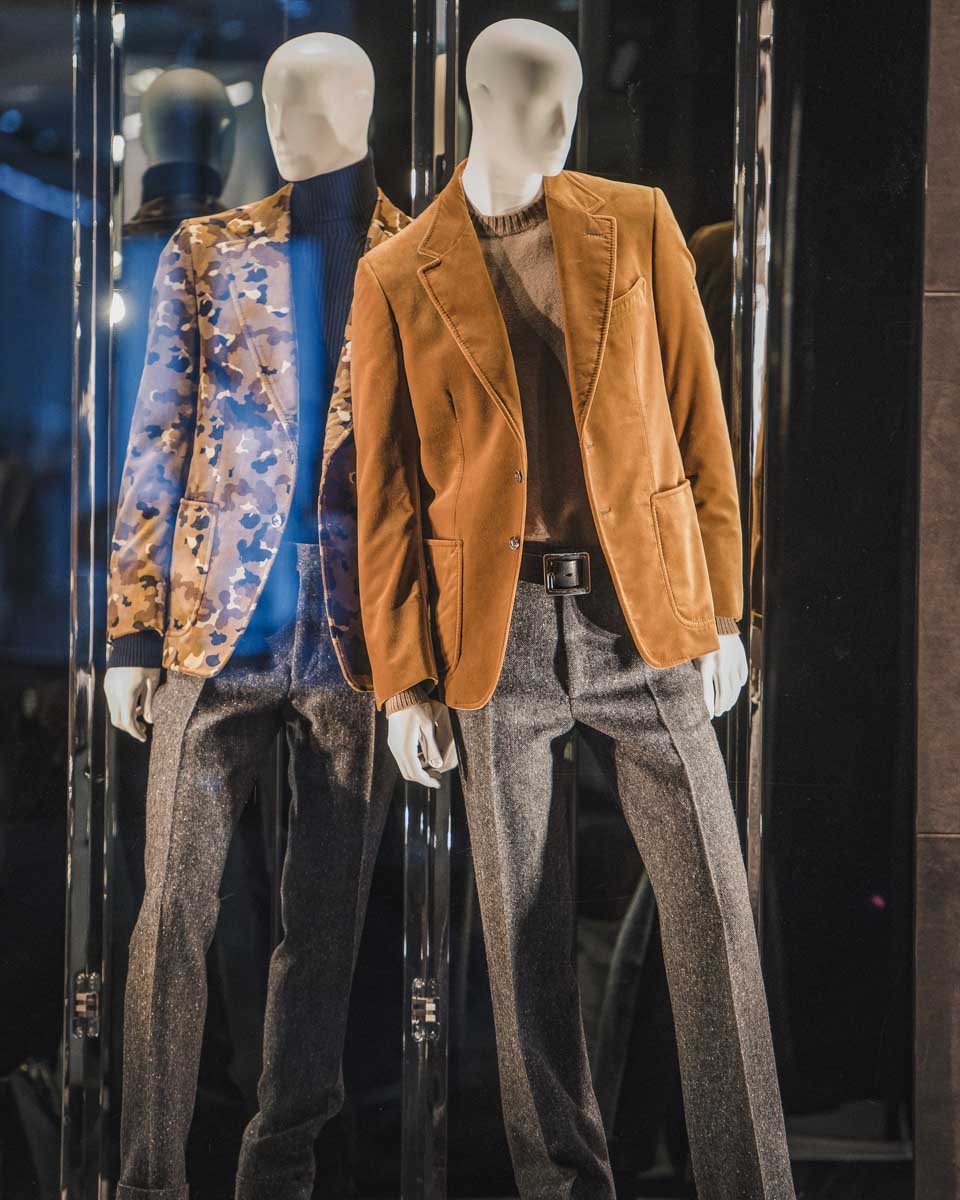 Mens clothing store in Milan Italy