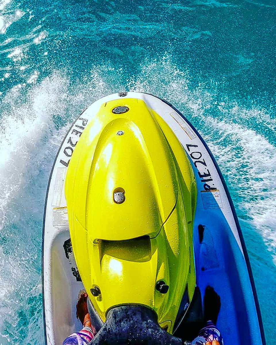 My Own Water Sports a person jet skis in Nassau Bahamas