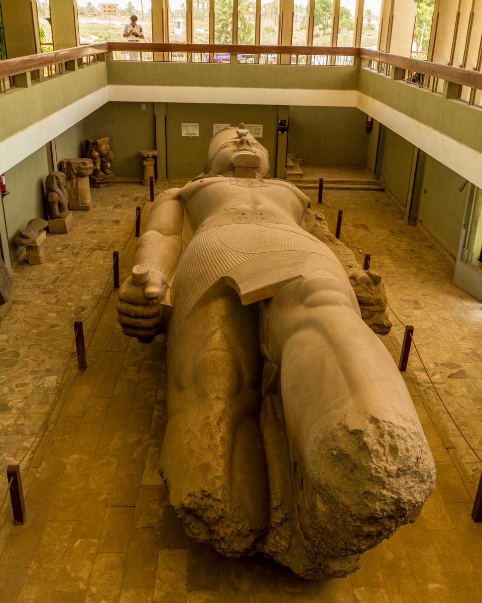 Statue of Ramses II in Dahshur on a trip from Cairo Egypt