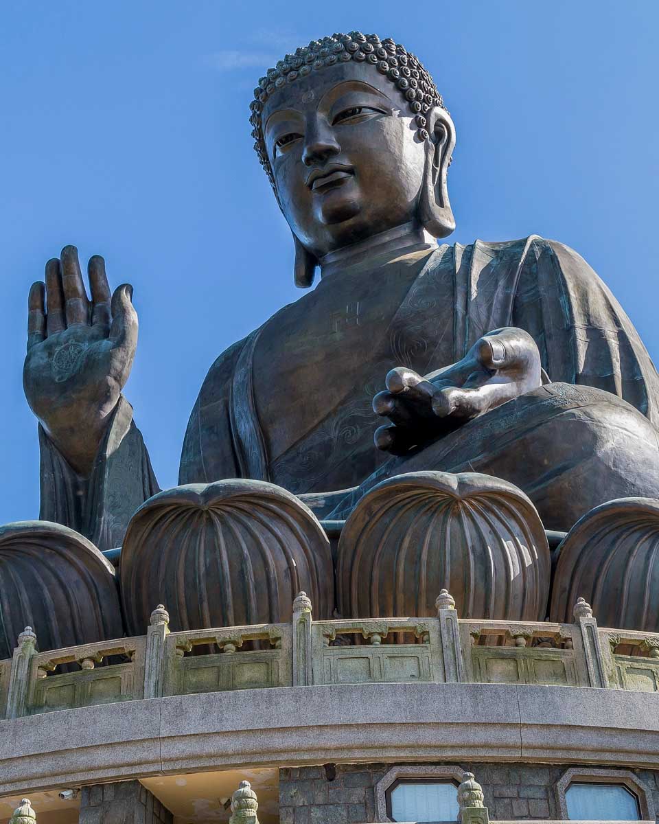 The Big Buddha seen on Lantau Island on a tour from Hong Kong