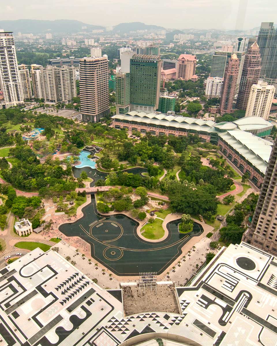 View from the Petronas Twin Towers in Kuala Lumpur Malaysia