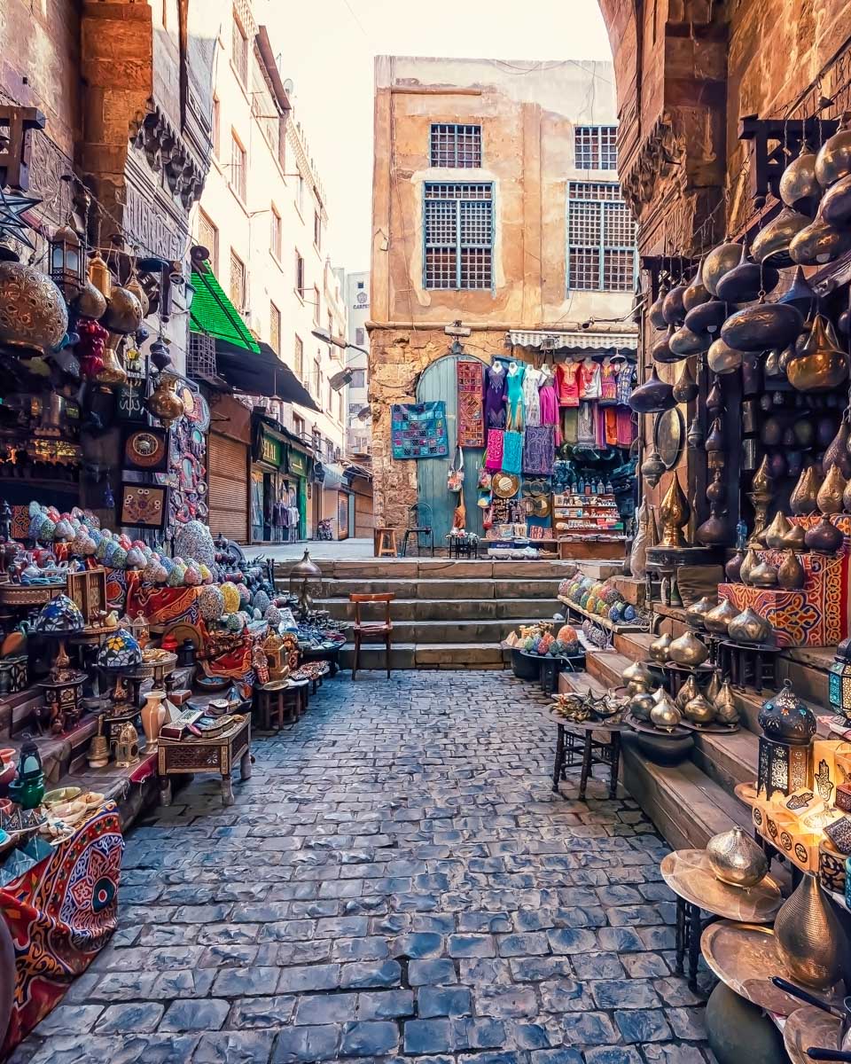 khan el khalili market alley on a tour in Cairo Egypt