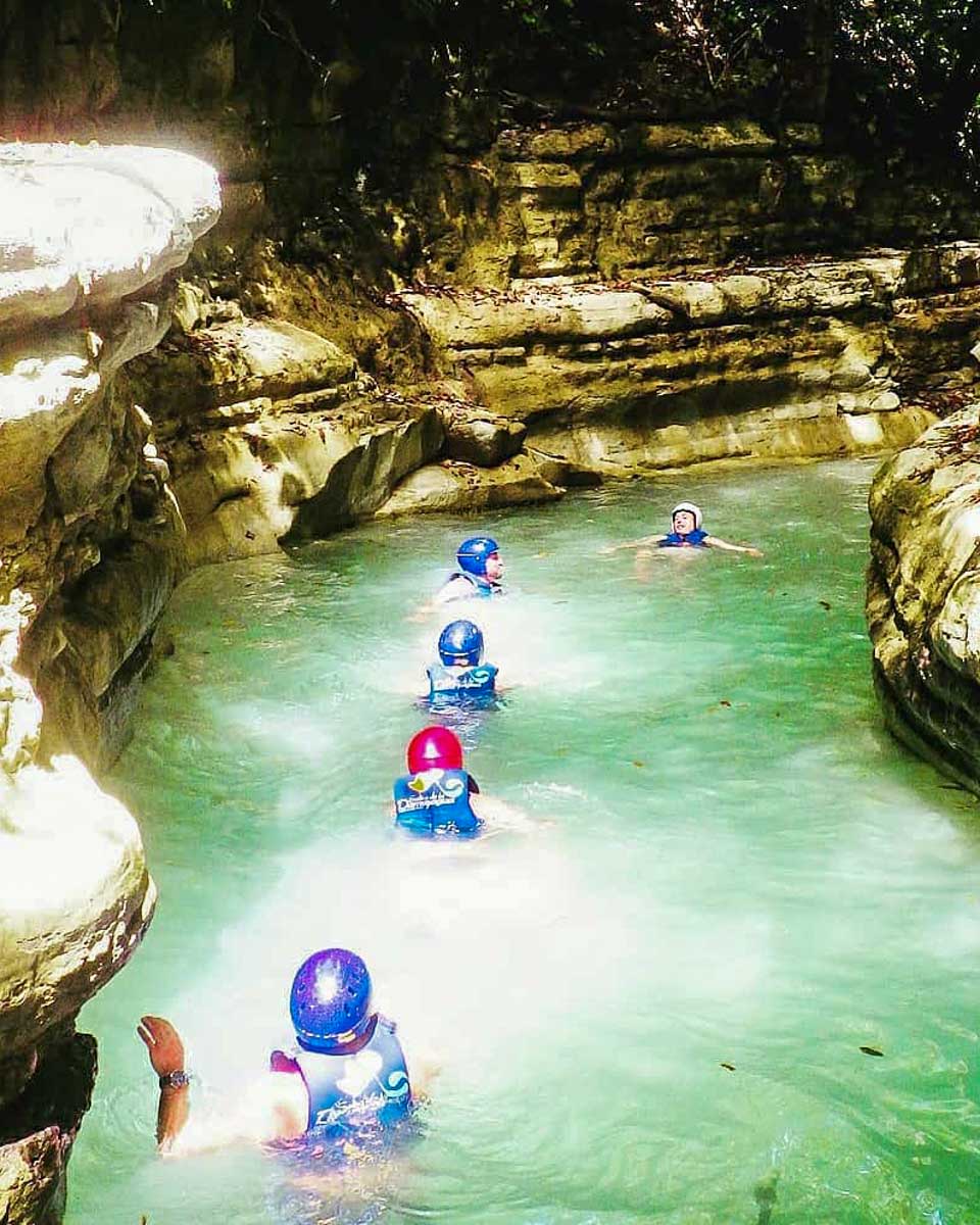 27 Waterfall of Damajagua people canyoning in Puerto Plata Dominican Republic