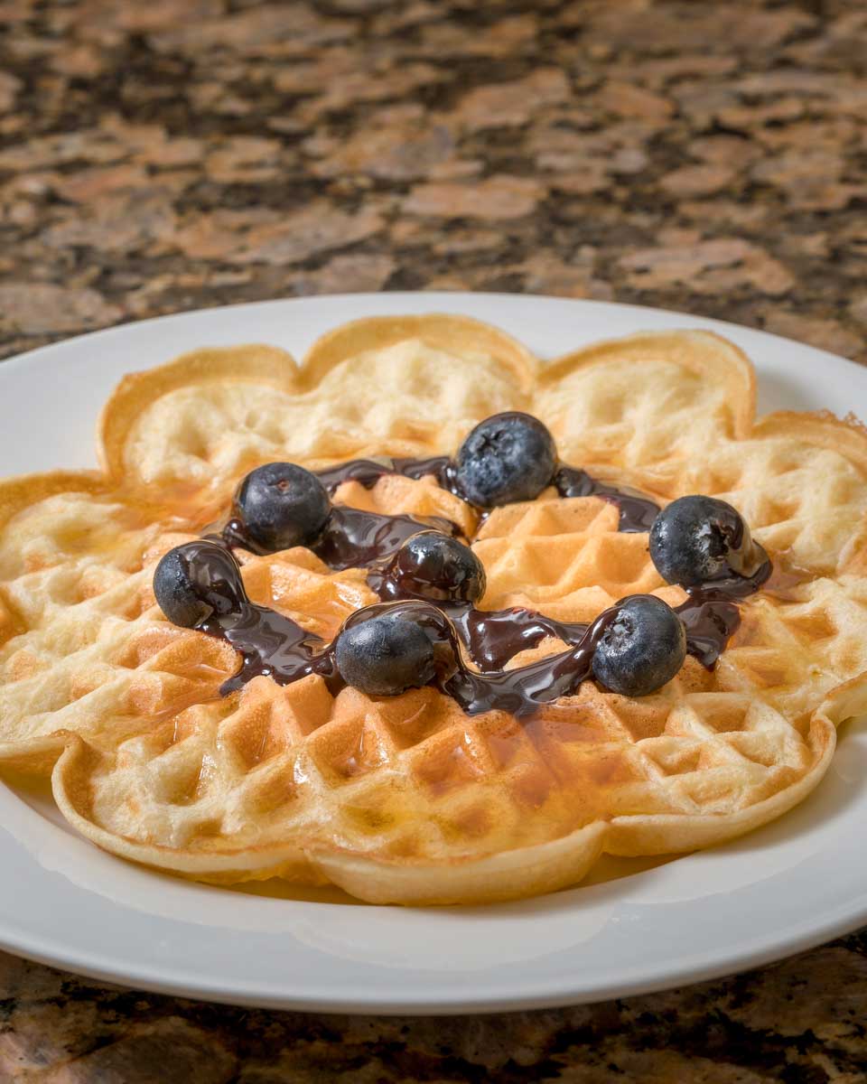 A Norwegian waffle eaten on a food tour in Oslo Norway