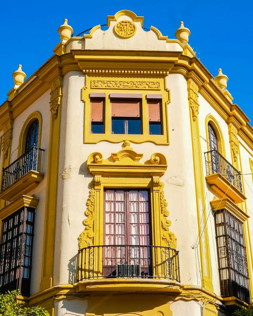 A building in Barrio Santa Cruz on a bike tour of Seville Spain