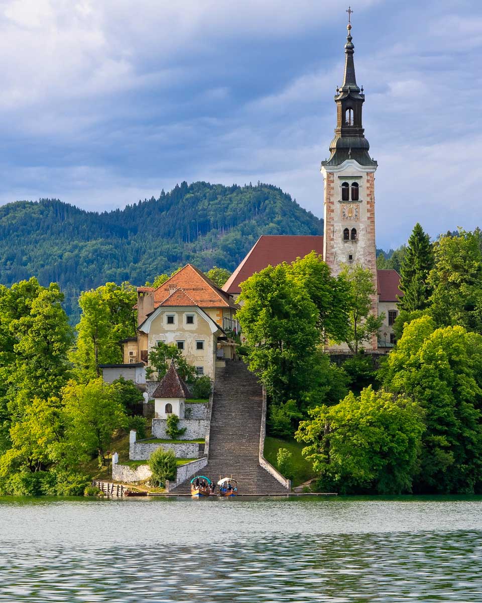 A church in Lake Bled seen on a tour from Ljubljana Slovenia