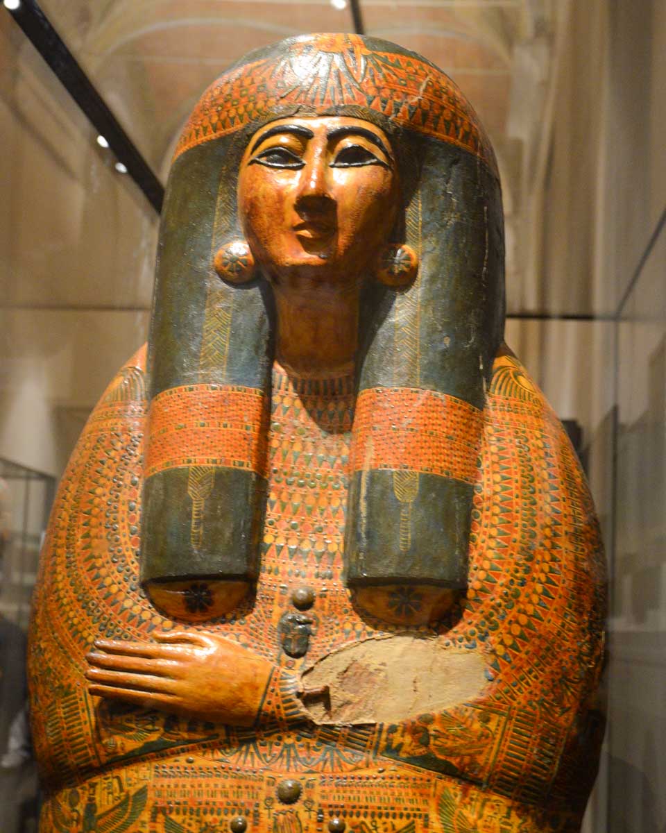 A-mummy-at-the-Egyptian-Museum-in-Cairo-Egypt on a trip from Camels ride through the desert at sunset on a tour from Sharm El Sheikh Egypt