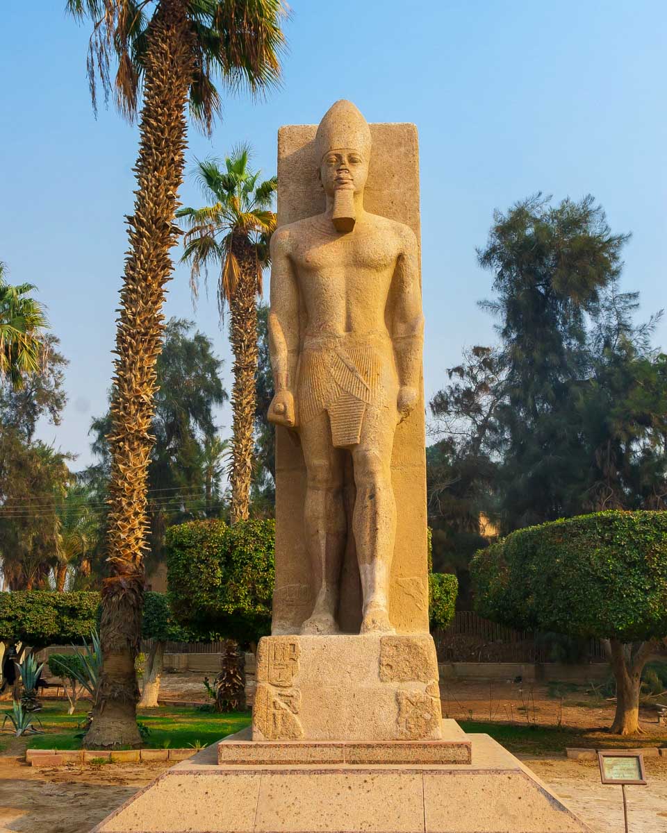 A statue in Memphis Egypt on a tour from Cairo