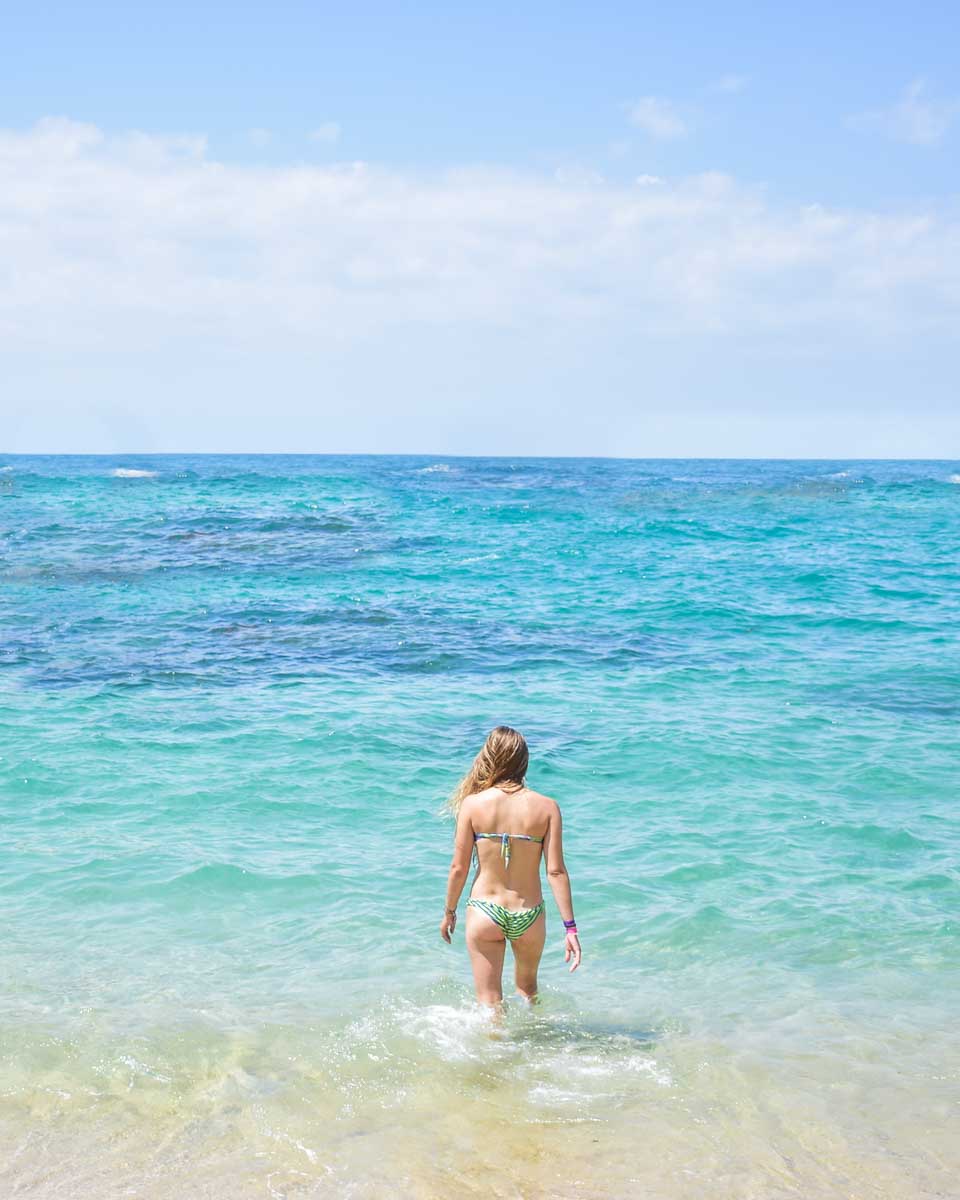 Bailey-swims-at-a beach-on-a-tour-from Cebu Philippines